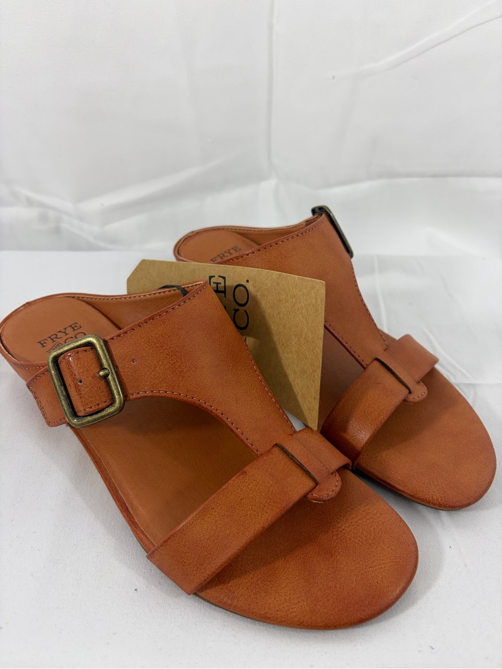 NWT Frye & Co. Women's Size 6 Brown Slide Sandals with Buckle